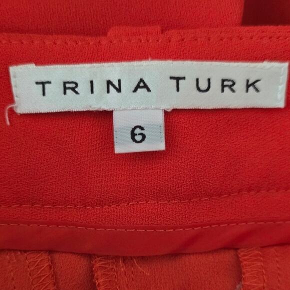 Trina Turk Orange Work Business Dress Pants Pockets Women's 6 - Picture 3 of 4